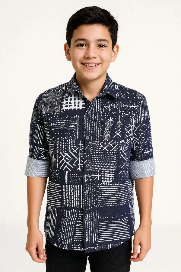 Black_Pure_Cotton_Printed_Casual_Full_Sleeve_Shirt_For_Boys