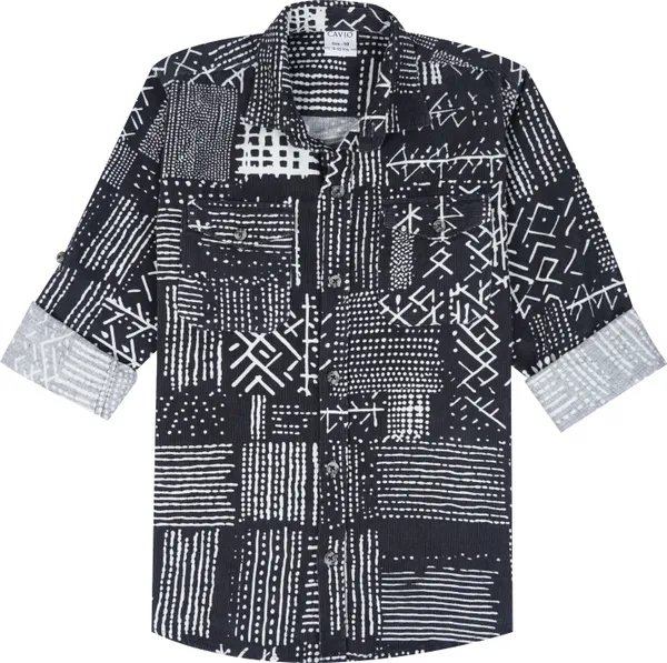Black_Pure_Cotton_Printed_Casual_Full_Sleeve_Shirt_For_Boys