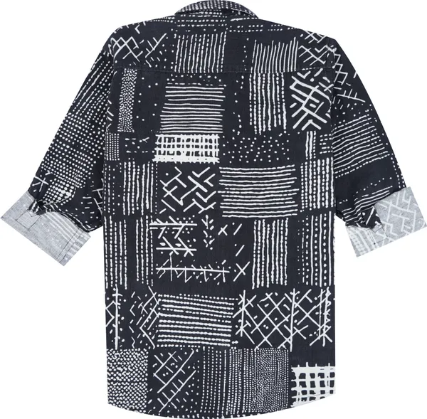 Black_Pure_Cotton_Printed_Casual_Full_Sleeve_Shirt_For_Boys