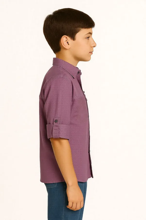 Magenta_Pure_Cotton_Solid_Full_Sleeve_Shirt_For_Boys