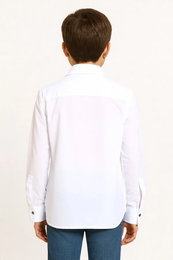 White_Pure_Cotton_Solid_Full_Sleeve_Shirt_For_Boys