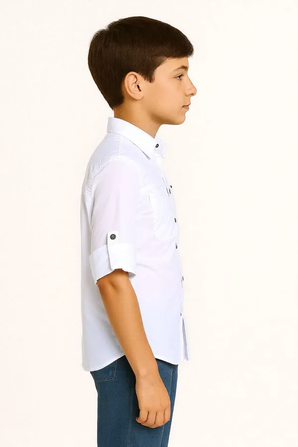White_Pure_Cotton_Solid_Full_Sleeve_Shirt_For_Boys