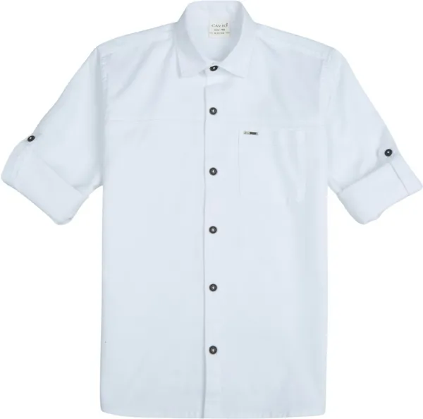White_Pure_Cotton_Solid_Full_Sleeve_Shirt_For_Boys