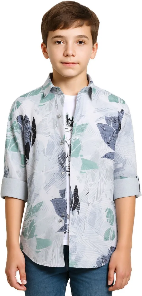 White_Cotton_Blend_Printed_Full_Sleeve_Shirt_For_Boys
