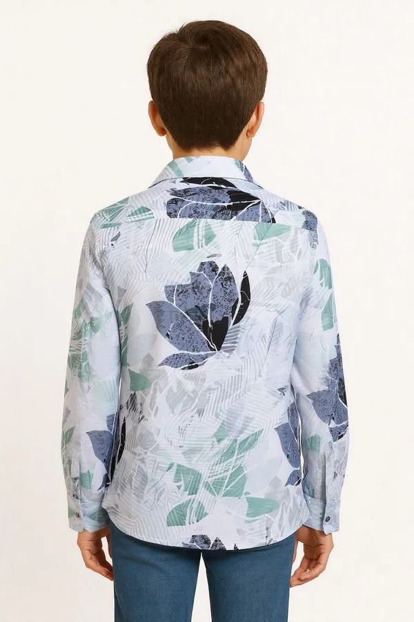 White_Cotton_Blend_Printed_Full_Sleeve_Shirt_For_Boys