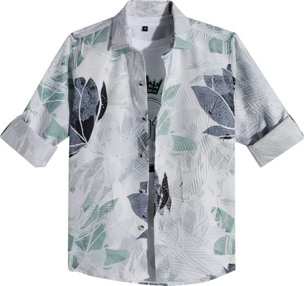 White_Cotton_Blend_Printed_Full_Sleeve_Shirt_For_Boys