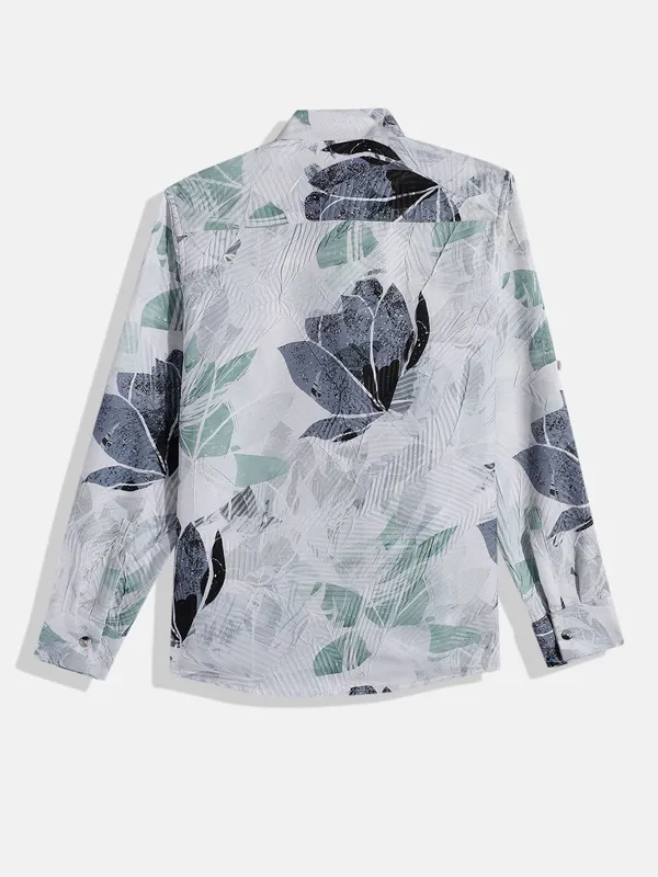 White_Cotton_Blend_Printed_Full_Sleeve_Shirt_For_Boys