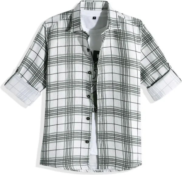 Green_Pure_Cotton_Checkered_Full_Sleeve_Shirt_For_Boys