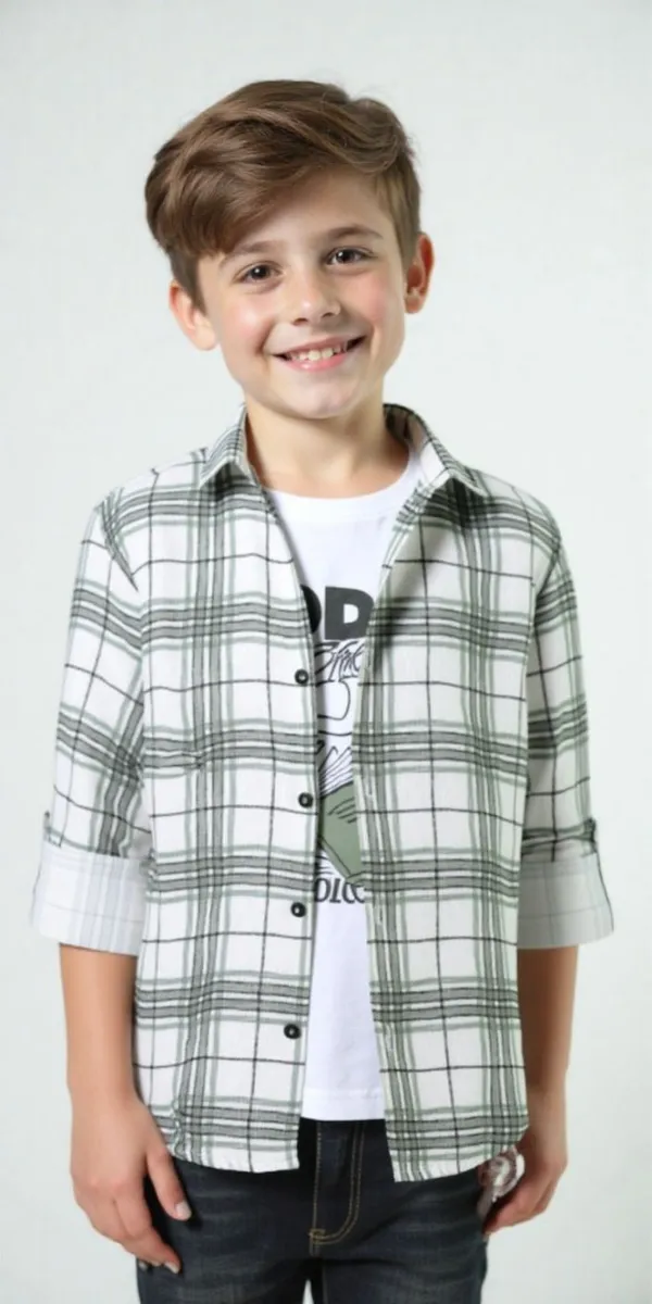 Green_Pure_Cotton_Checkered_Full_Sleeve_Shirt_For_Boys