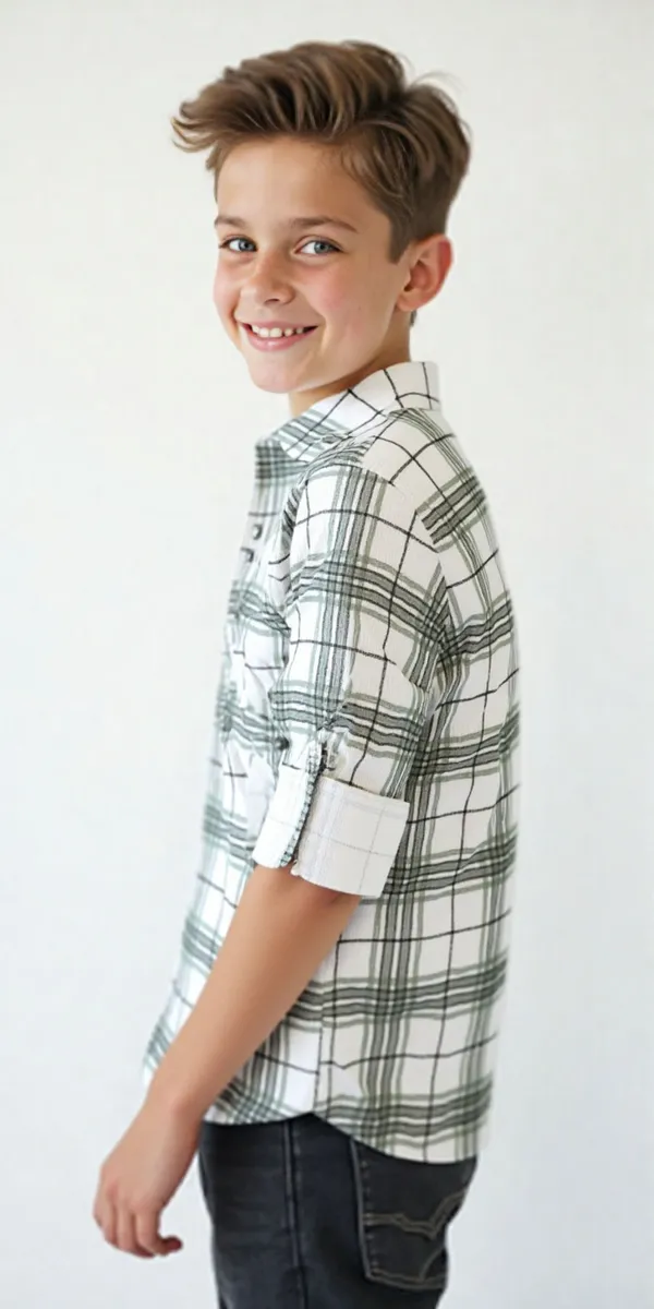 Green_Pure_Cotton_Checkered_Full_Sleeve_Shirt_For_Boys
