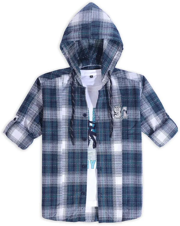 Green_Pure_Cotton_Checkered_Full_Sleeve_Shirt_For_Boys