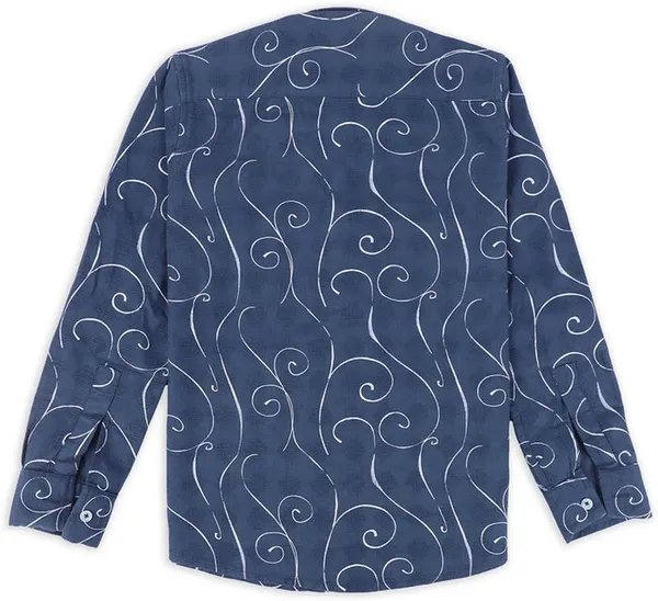 Turquoise_Blue_Pure_Cotton_Geometric_Print_Full_Sleeve_Shirt_For_Boys