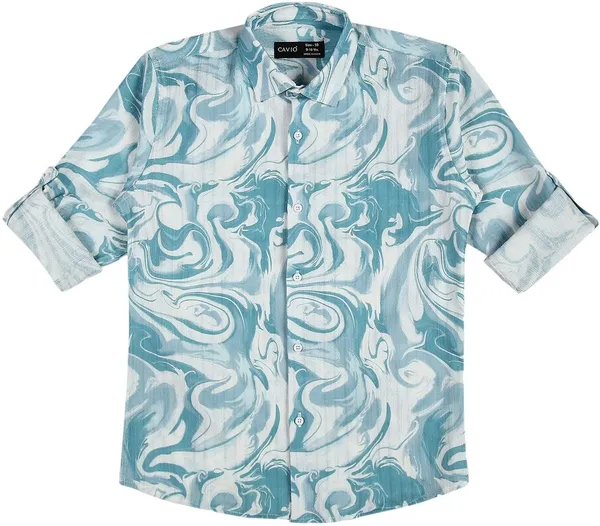 Green_Cotton_Blend_Printed_Full_Sleeve_Shirt_For_Boys