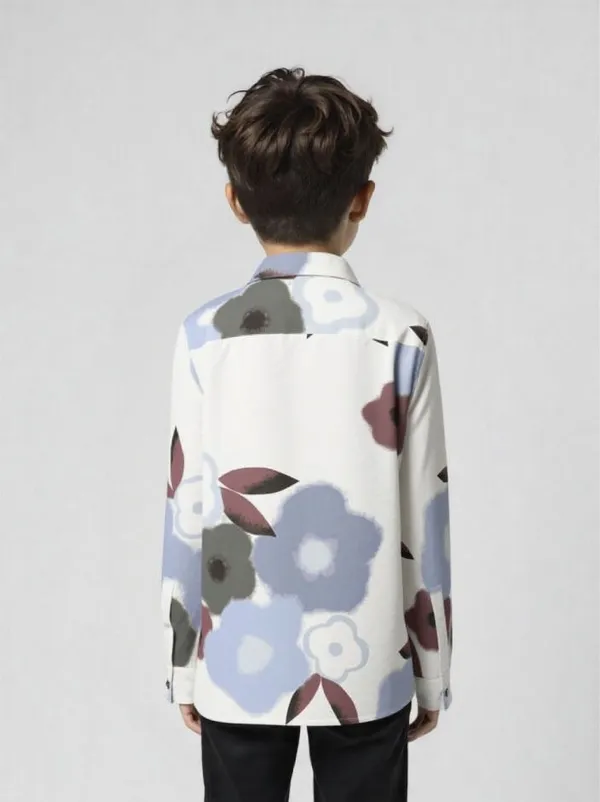 White_Pure_Cotton_Floral_Print_Casual_Full_Sleeve_Shirt_For_Boys