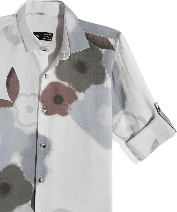 White_Pure_Cotton_Floral_Print_Casual_Full_Sleeve_Shirt_For_Boys