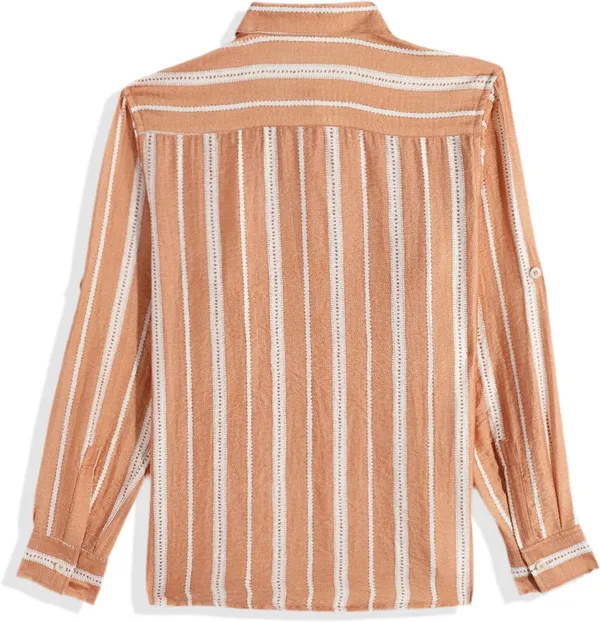 Orange_Pure_Cotton_Striped_Casual_Full_Sleeve_Shirt_For_Boys