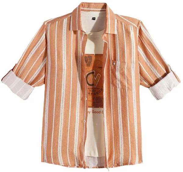 Orange_Pure_Cotton_Striped_Casual_Full_Sleeve_Shirt_For_Boys