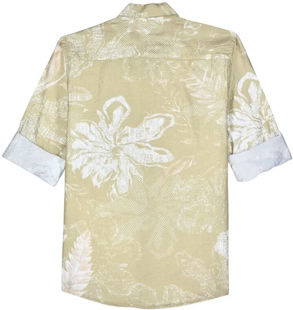 Khaki_Pure_Cotton_Floral_Print_Full_Sleeve_Shirt_For_Boys