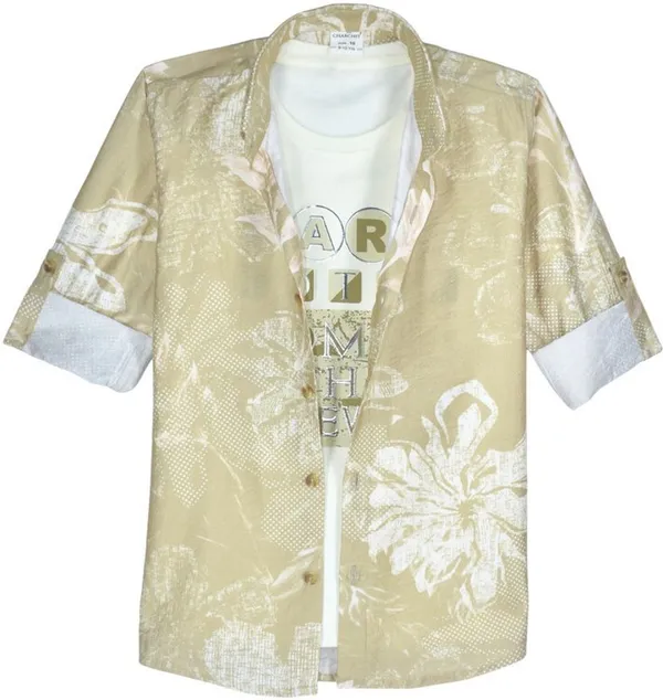 Khaki_Pure_Cotton_Floral_Print_Full_Sleeve_Shirt_For_Boys