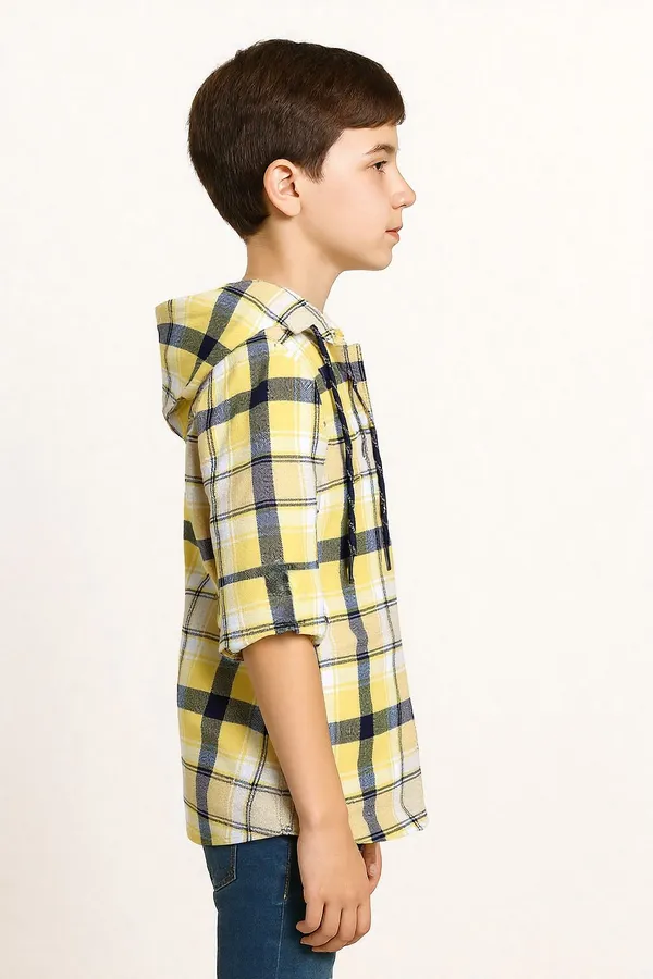 Yellow_Pure_Cotton_Checkered_Full_Sleeve_Shirt_For_Boys