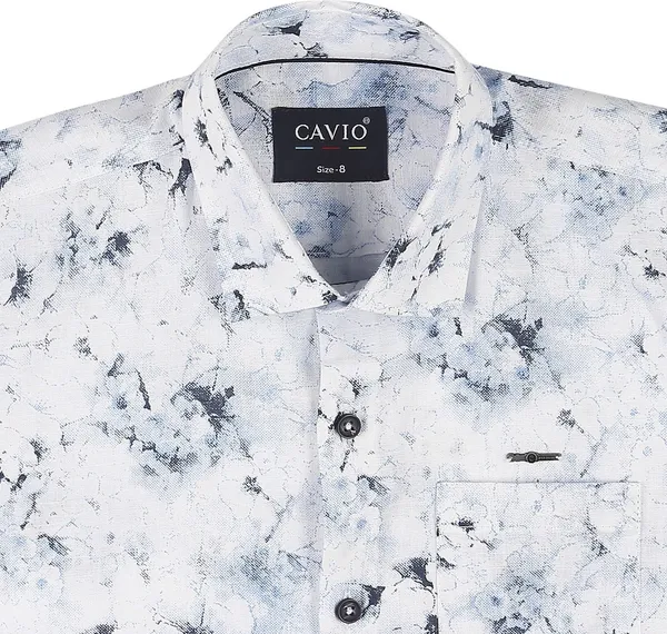 Blue_Pure_Cotton_Printed_Casual_Half_Sleeve_Shirt_For_Boys