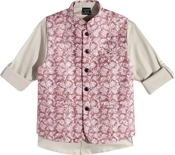 Pink_Cotton_Blend_Floral_Print_Sleeveless_Nehru_Jacket_For_Boys