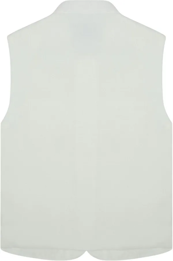 White_Cotton_Blend_Solid_Sleeveless_Nehru_Jacket_For_Boys