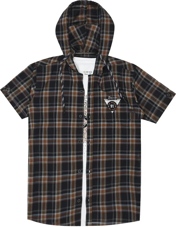 Multicolor_Cotton_Blend_Checkered_Casual_Half_Sleeve_Shirt_For_Boys