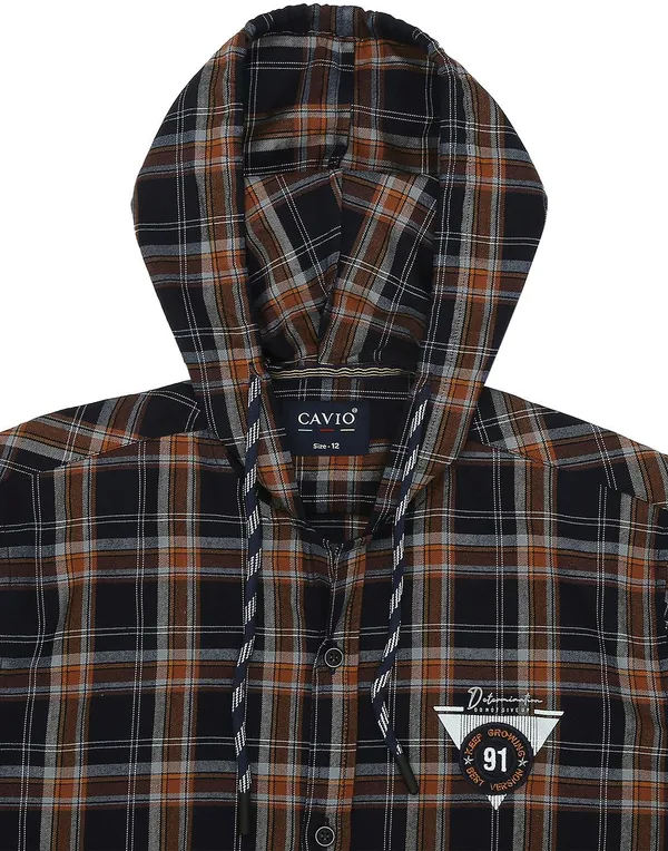 Multicolor_Cotton_Blend_Checkered_Casual_Half_Sleeve_Shirt_For_Boys