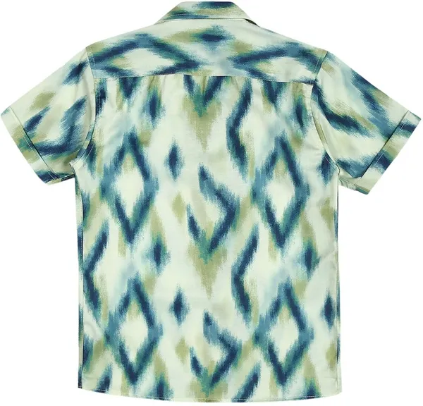 Blue_Cotton_Blend_Printed_Half_Sleeve_Shirt_For_Boys