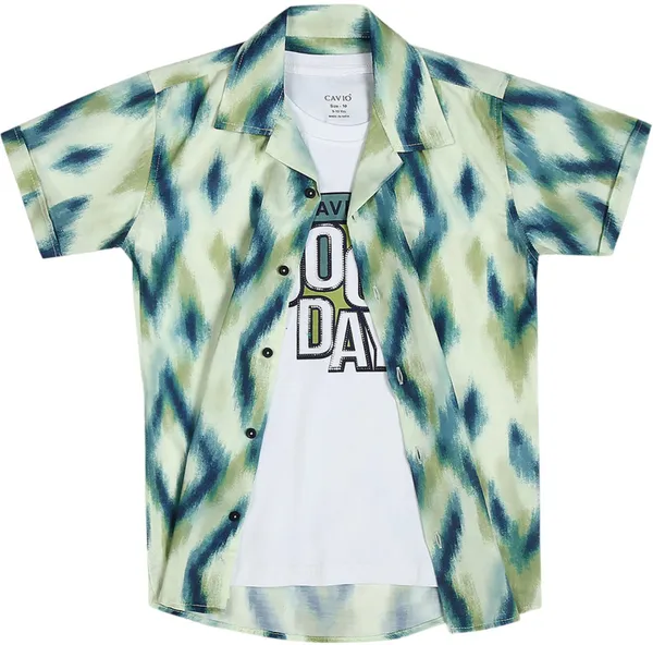 Blue_Cotton_Blend_Printed_Half_Sleeve_Shirt_For_Boys
