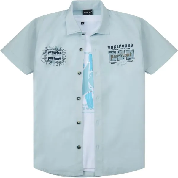 Skyblue_Pure_Cotton_Printed_Short_Sleeve_Shirt_For_Boys