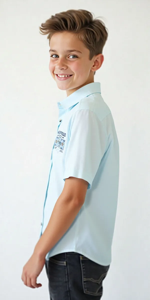 Skyblue_Pure_Cotton_Printed_Short_Sleeve_Shirt_For_Boys