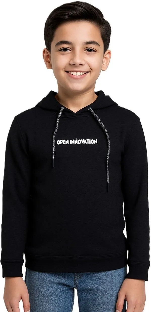Black_Cotton_Blend_Self_Design_Hooded_Neck_T-Shirt_For_Boys