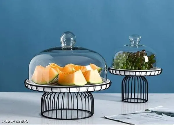 Black_Cake_Stand_Dessert_Display_Tray_Cake_Holders_Tableware_Steak_Plate_Restaurant_Decoration_Dessert_Rack,_Ceramic_Pastry_Plate_With_Glass_Base_For_Cake,_Pastry,_Fruit_(12_X_2_X_35_Inch)