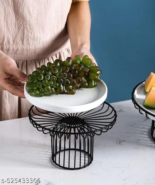 Black_Cake_Stand_Dessert_Display_Tray_Cake_Holders_Tableware_Steak_Plate_Restaurant_Decoration_Dessert_Rack,_Ceramic_Pastry_Plate_With_Glass_Base_For_Cake,_Pastry,_Fruit_(12_X_2_X_35_Inch)