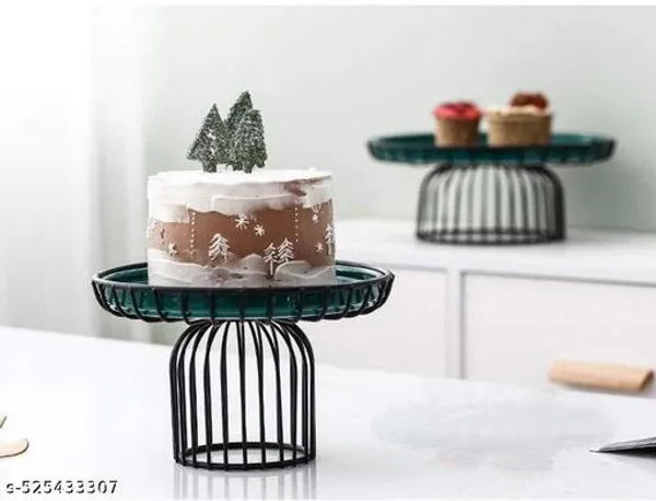 Black_Cake_Stand_Dessert_Display_Tray_Cheese_Plate_Cover,_Home_Use_Kitchen_Serving_Plate_Bread_Fruit_Pastry_Fresh_Cover_Cake_Dome_Set_Cake_Stands_For_Cake,_Pastry,_Fruit_(12_X_2_X_35_Inch)