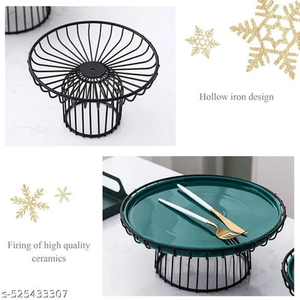 Black_Cake_Stand_Dessert_Display_Tray_Cheese_Plate_Cover,_Home_Use_Kitchen_Serving_Plate_Bread_Fruit_Pastry_Fresh_Cover_Cake_Dome_Set_Cake_Stands_For_Cake,_Pastry,_Fruit_(12_X_2_X_35_Inch)