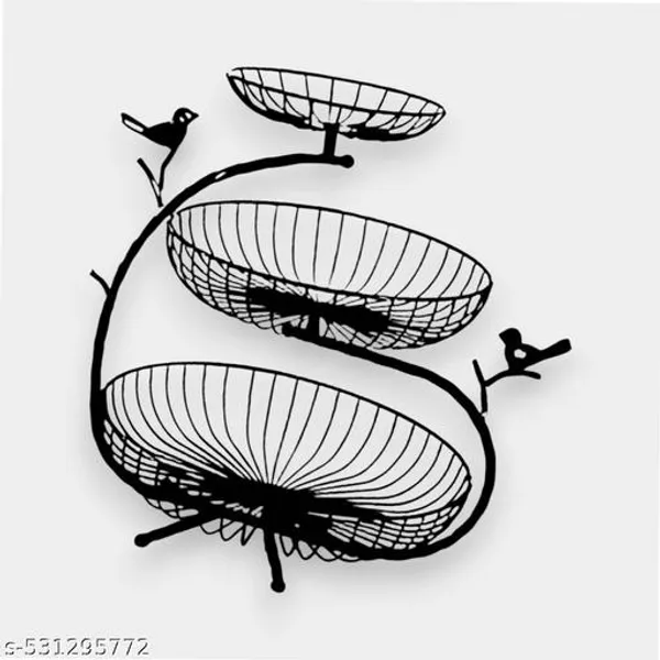 Black_Big_Fruit_Bowl_Wave_Fruit_Basket_Metal_Wire_Vegetable_Bowl,Large_Round_Storage_Baskets_Creative_Bread_Fruit_Candy_Dish_For_Table_Living_Room,_Kitchen,_Pantry,_Office_3_Tier_Bird_(12_X_2_X_35_Inch)