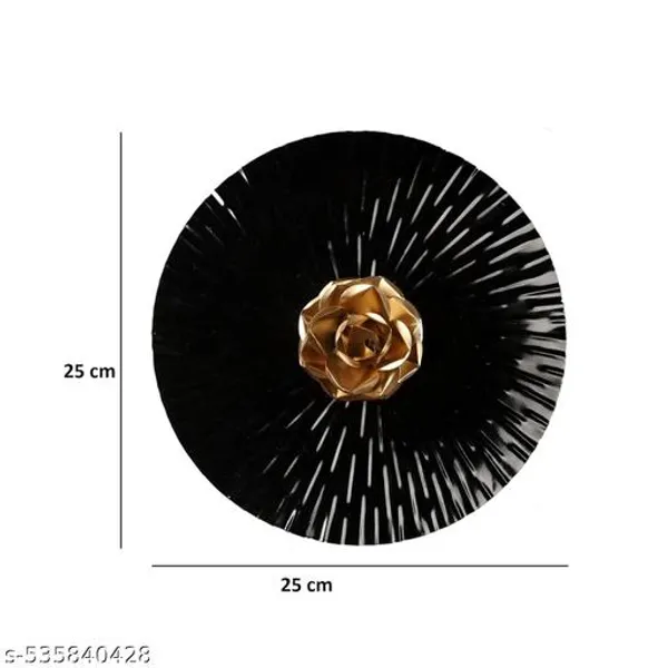 Set_Of_4_Gold_Rose_Wall_Decor/Wall_Art_|_Wall_Mounted_Sculpture_For_Home_Decor/Living_Room/Bed_Room/Birthday_Gift_(10_Inch_X_10_Inch,_Gold,_Silver,_Black,_Copper)/Beautiful_Wall_Decor_&_Hanging_Metal_Wall_Plate_With_Rose_(25x25_cm)