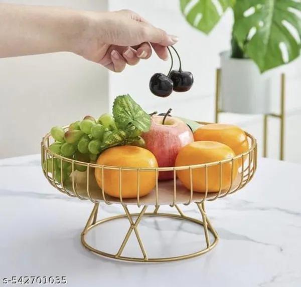 Gold_Fruit_Tray_Cupcake_Tray_Holder_Banana_Holder_Iron_Serving_Tray_Footed_Fruit_Bowl_Fruit_Storage_Basket_Fruit_Basket_Baskets_Cupcakes_Containers_Hollow_Bowl_Dessert_Iron_Wire_Metal_Meena_(12_X_2_X_35_Inch)