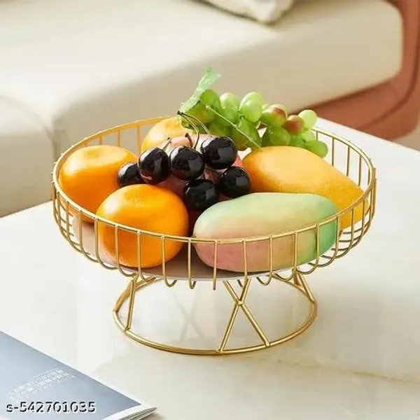 Gold_Fruit_Tray_Cupcake_Tray_Holder_Banana_Holder_Iron_Serving_Tray_Footed_Fruit_Bowl_Fruit_Storage_Basket_Fruit_Basket_Baskets_Cupcakes_Containers_Hollow_Bowl_Dessert_Iron_Wire_Metal_Meena_(12_X_2_X_35_Inch)