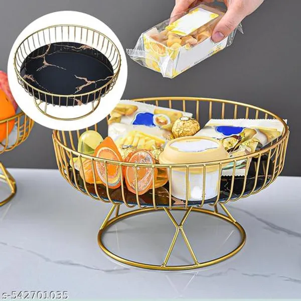 Gold_Fruit_Tray_Cupcake_Tray_Holder_Banana_Holder_Iron_Serving_Tray_Footed_Fruit_Bowl_Fruit_Storage_Basket_Fruit_Basket_Baskets_Cupcakes_Containers_Hollow_Bowl_Dessert_Iron_Wire_Metal_Meena_(12_X_2_X_35_Inch)