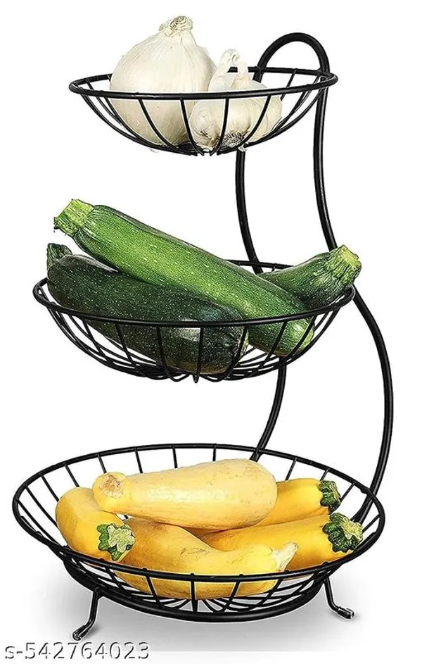 Black_Metal_3-Layer_Basket_Organizer_For_Kitchen_-_Aalu_Pyaj/Onion_Storage_Basket_&_Circular_Countertop_Side_Stand_|__(19x13_inch)