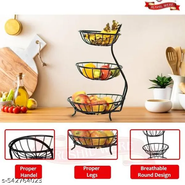 Black_Metal_3-Layer_Basket_Organizer_For_Kitchen_-_Aalu_Pyaj/Onion_Storage_Basket_&_Circular_Countertop_Side_Stand_|__(19x13_inch)