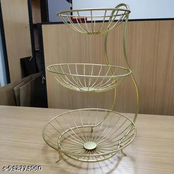 Silver_Metal_3-Layer_Basket_Organizer_For_Kitchen_-_Aalu_Pyaj/Onion_Storage_Basket_&_Circular_Countertop_Side_Stand_|_Gold_29X29X49_Cms_(29X29X49)