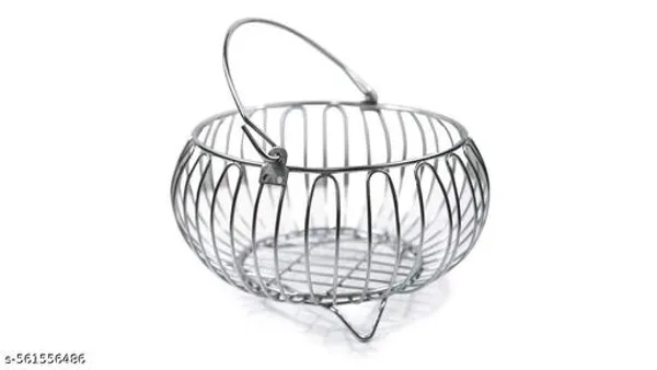 Silver_Swing_Fruit_&_Vegetable_Basket_For_Kitchen_Fruit_Basket_For_Dining_Table,Vegetable_Storage_Basket__(14x21x21_cm)