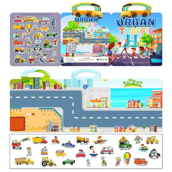 Urban_Traffic_Reusable_Sticker_Book_For_Kids