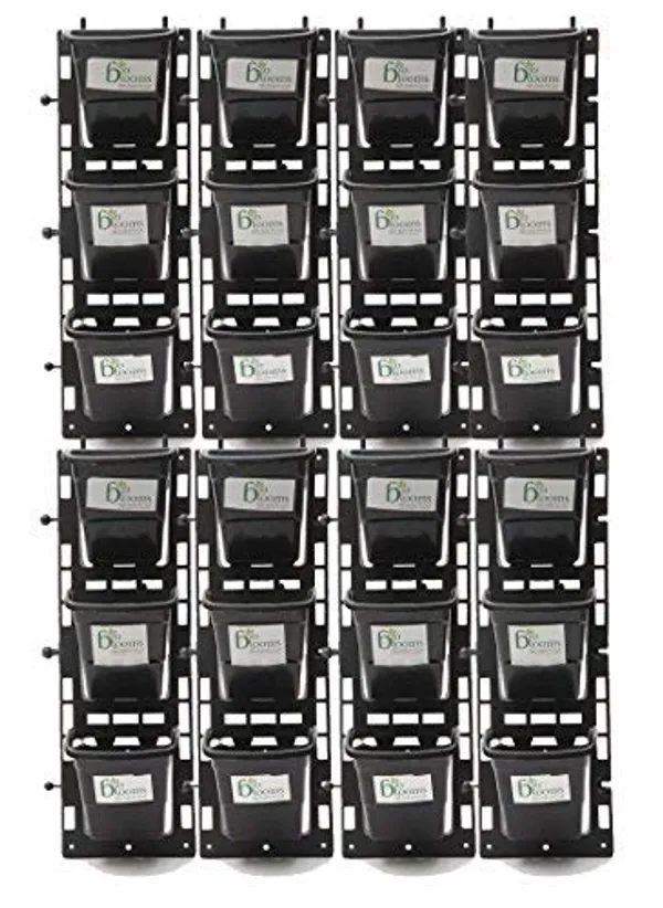 Black_Vertical_Wall_Hanging_Garden_Pots_8_Panel24_Pots_Outdoor_Use_Indoor