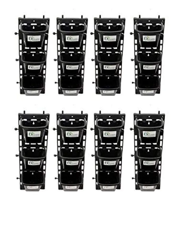 Black_Vertical_Wall_Hanging_Garden_Pots_8_Panel24_Pots_Outdoor_Use_Indoor
